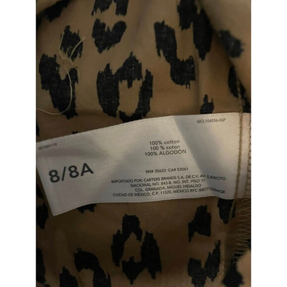 Carter's Kid Girls Leopard Print Dress Size 8 NWT Cotton Casual Party Cute - Picture 6 of 11